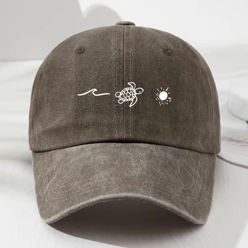 Turtle Pattern Printed Baseball Cap